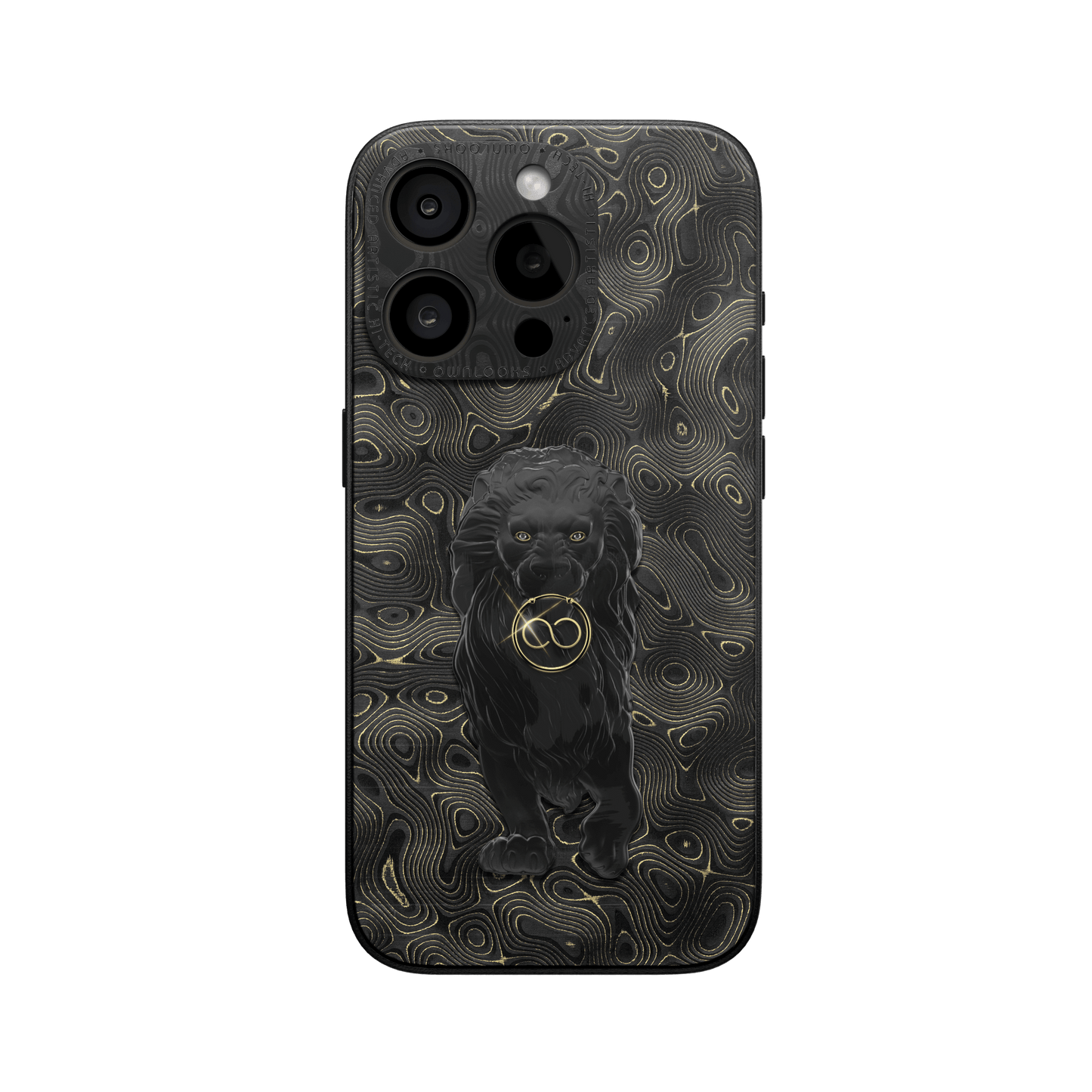 360° Luxury Case for iPhone - 3D Carbon Diamond Lion