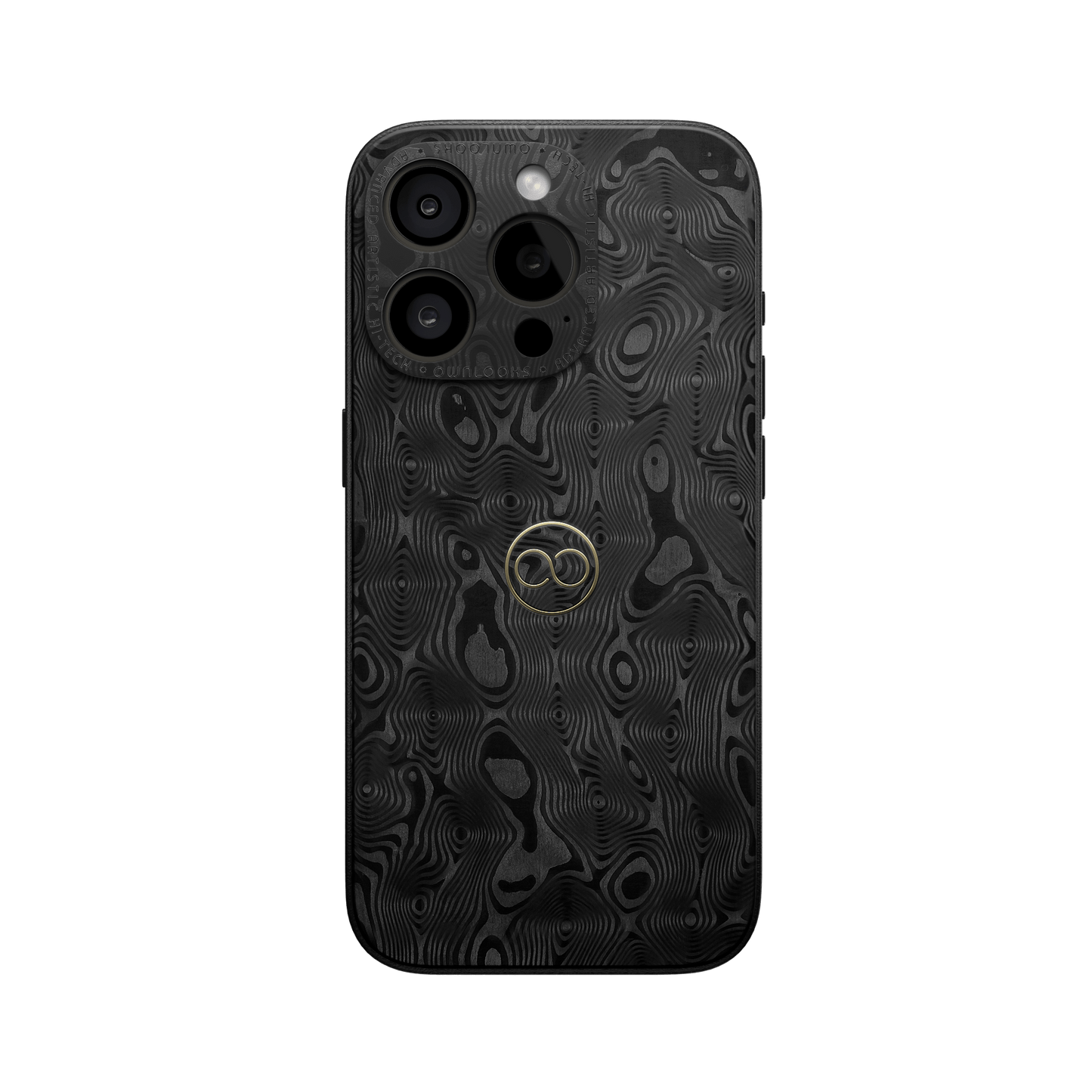 360° Luxury Case for iPhone - Black Damascus Carbon