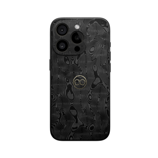 360° Luxury Case for iPhone - Black Damascus Carbon