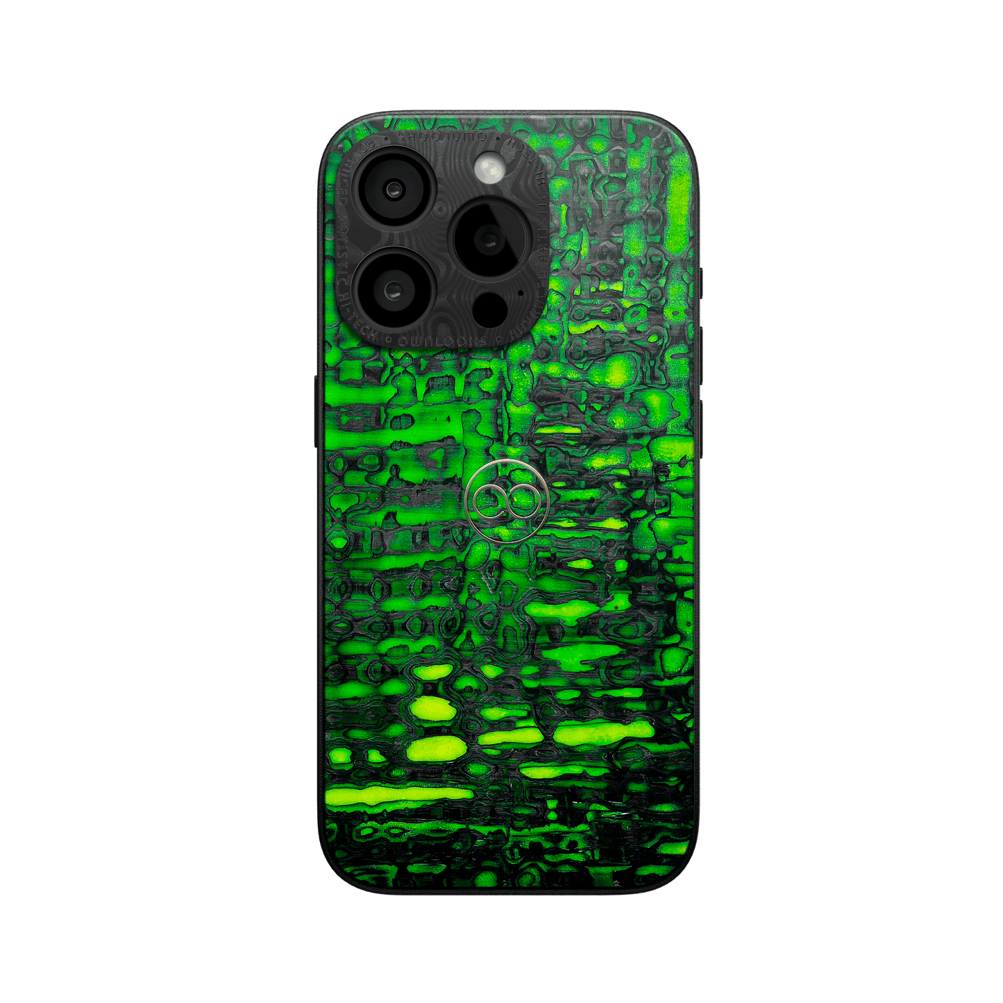 360° Luxury Case for iPhone - Green Lava Carbon