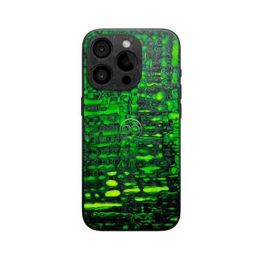 360° Luxury Case for iPhone - Green Lava Carbon