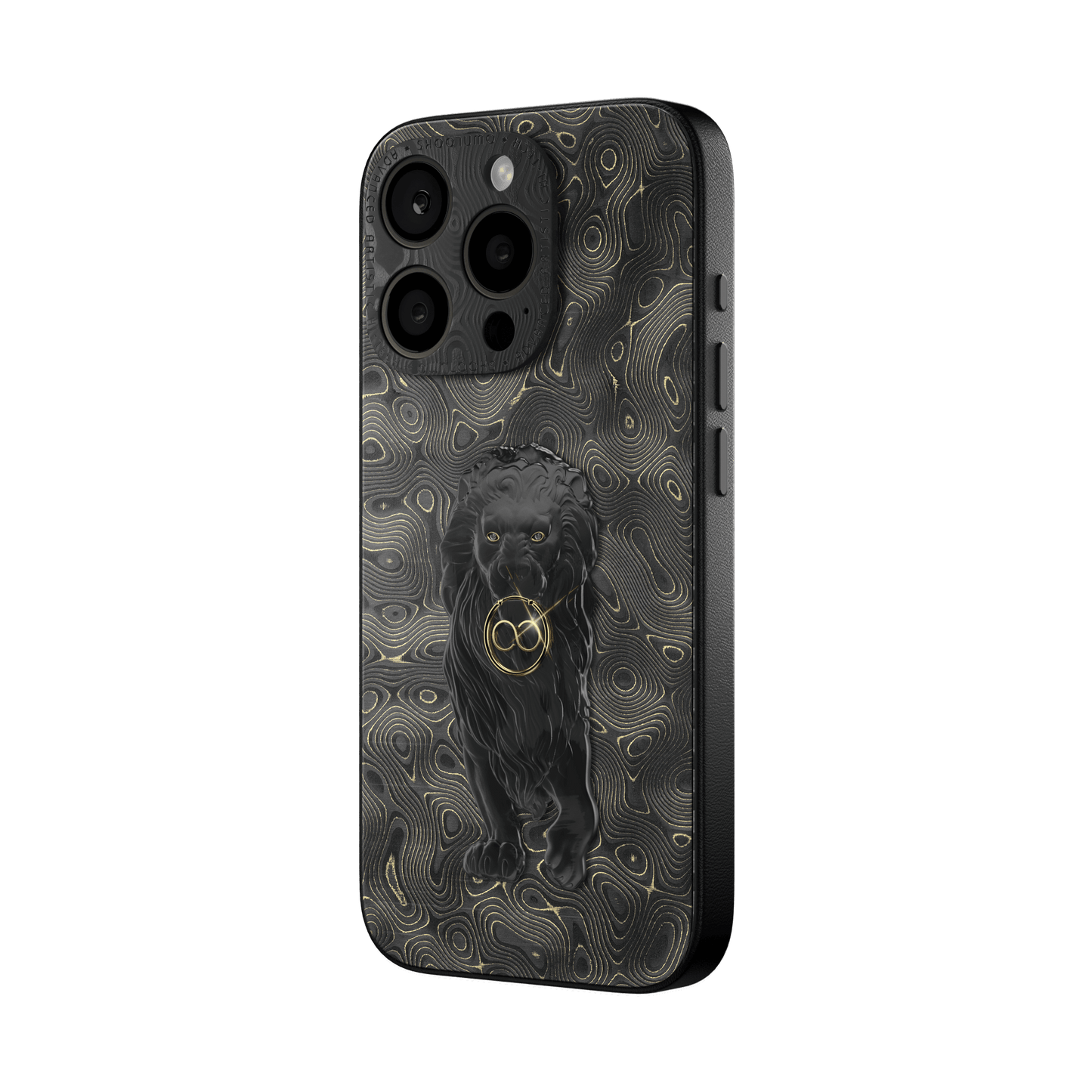 360° Luxury Case for iPhone - 3D Carbon Diamond Lion