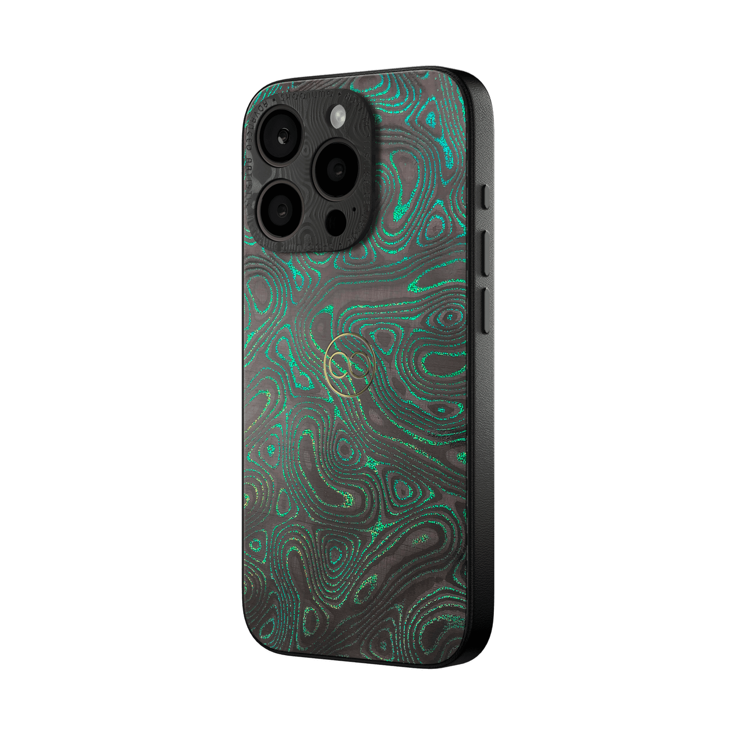 360° Luxury Case for iPhone - Emerald Glow Carbon