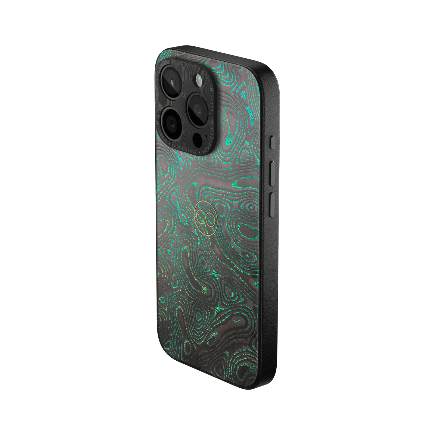 360° Luxury Case for iPhone - Emerald Glow Carbon