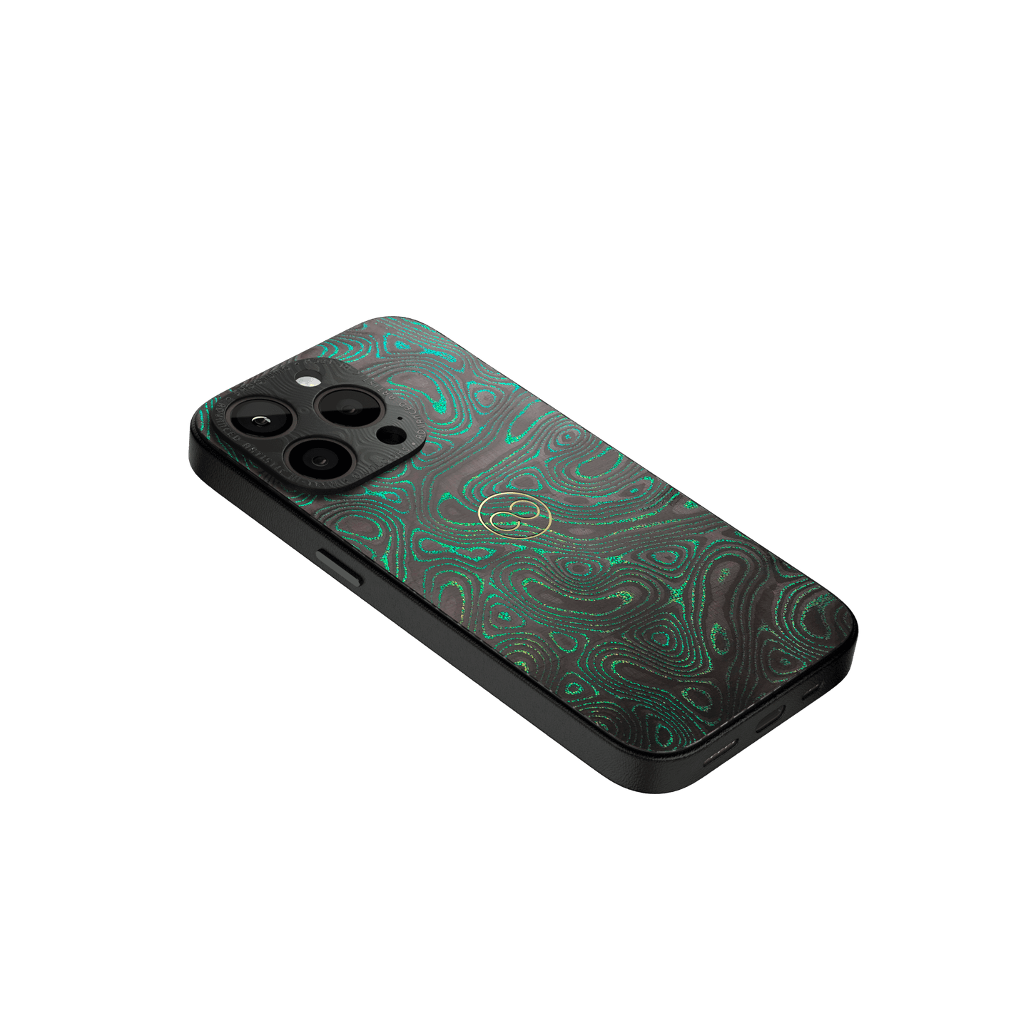 360° Luxury Case for iPhone - Emerald Glow Carbon