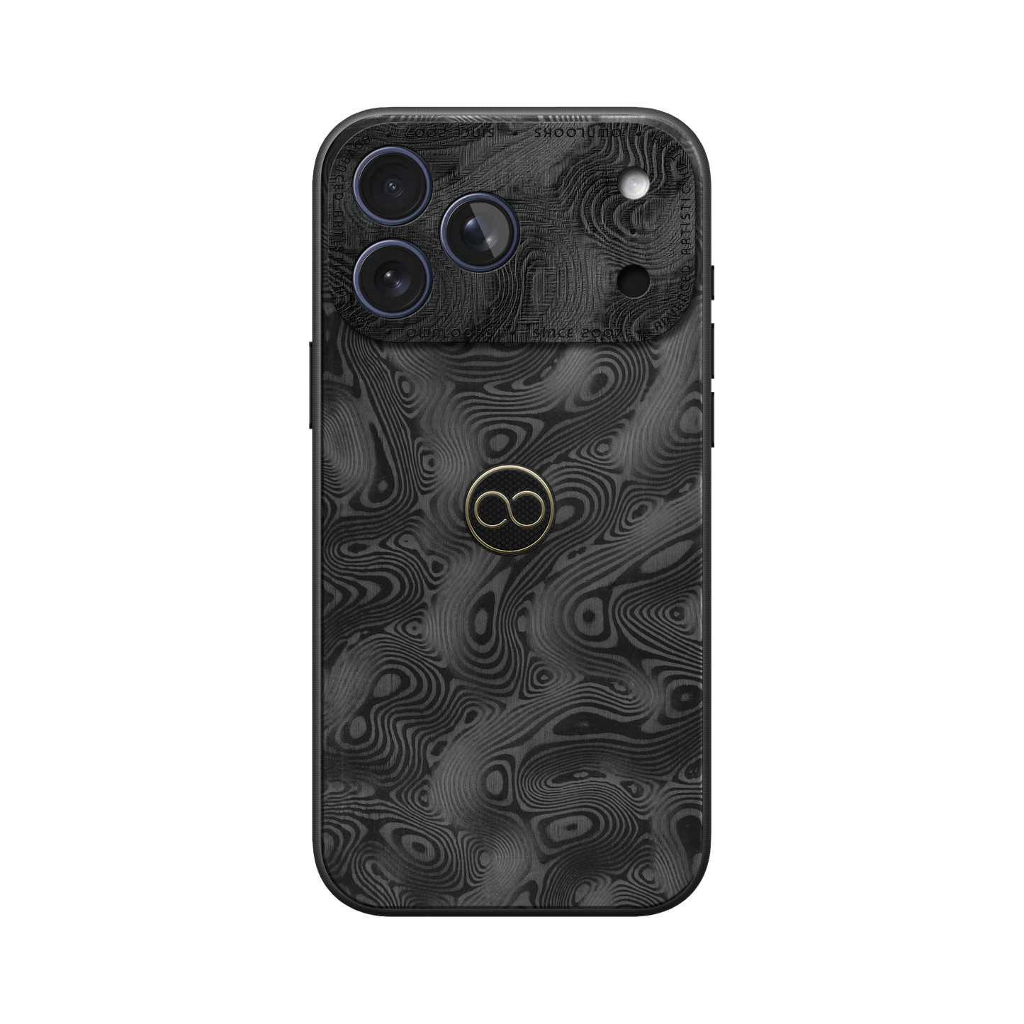 360° Luxury Case for iPhone - Black Damascus Carbon