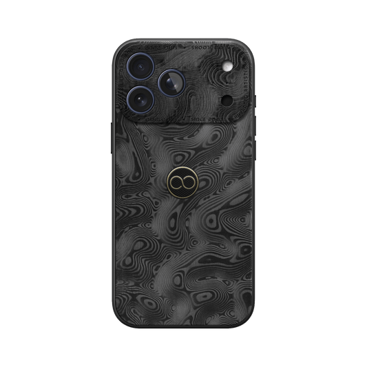360° Luxury Case for iPhone - Black Damascus Carbon