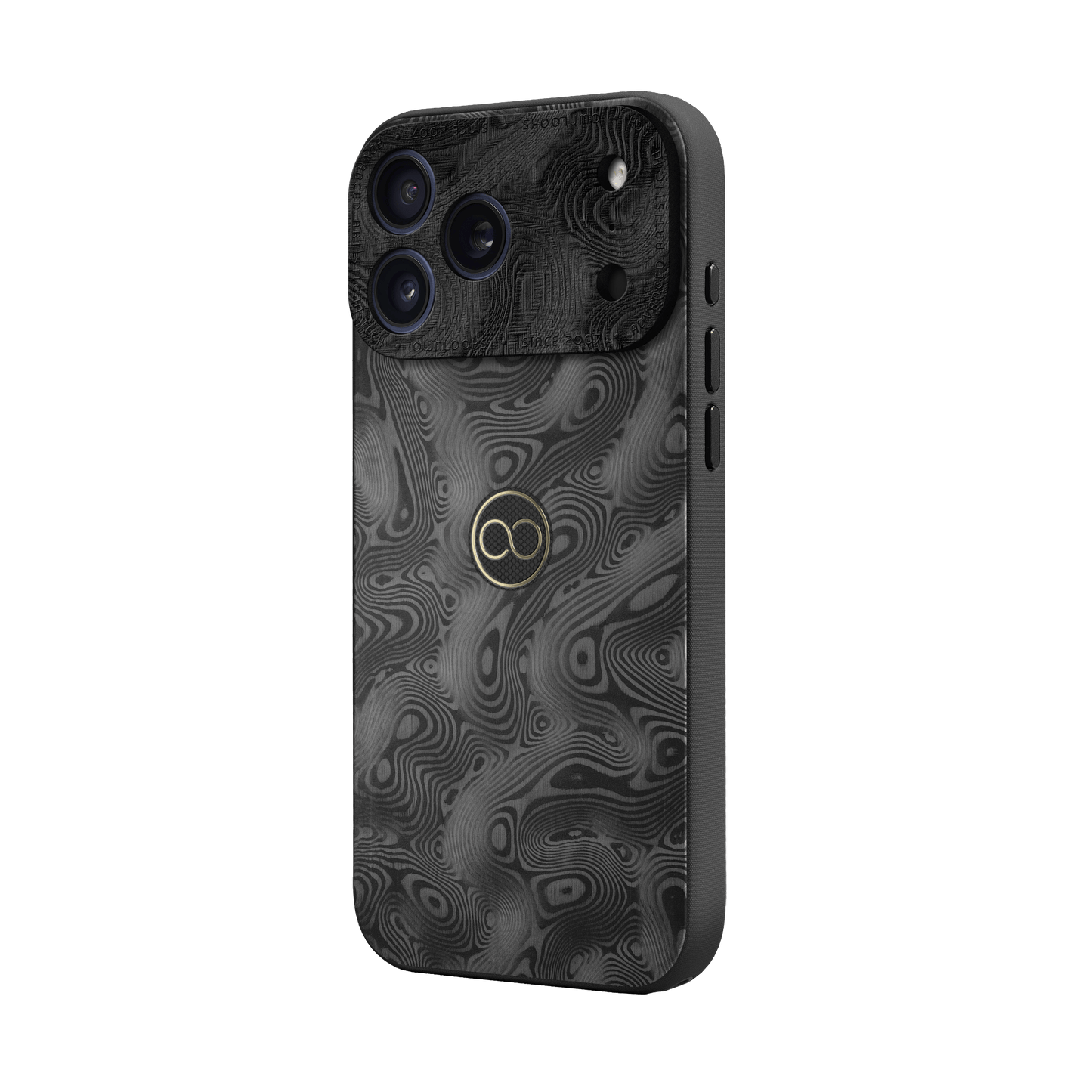 360° Luxury Case for iPhone - Black Damascus Carbon