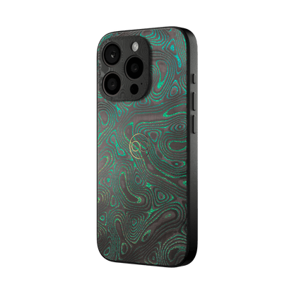 360° Case for iPhone - Emerald Glow Carbon