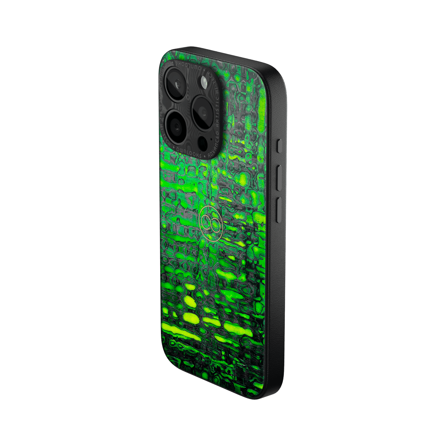 360° Case for iPhone - Green Lava Carbon